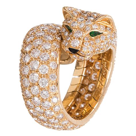 cartier panther ring diamond